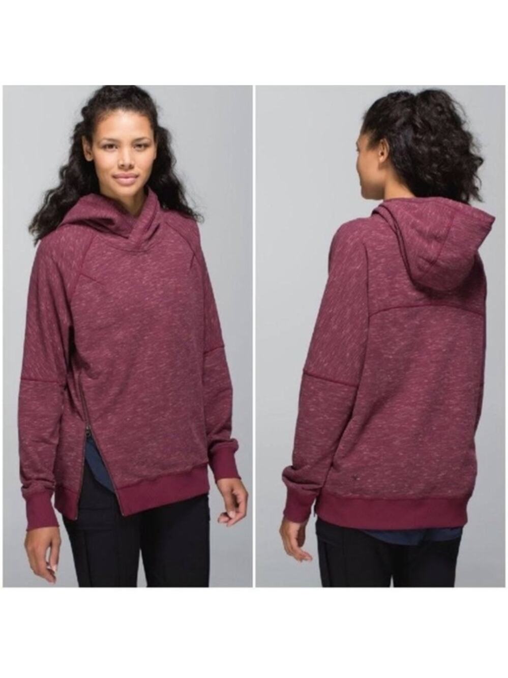 Lululemon Om & Roam Pullover Sweatshirt Heathered Marled Rust Berry Women 8
